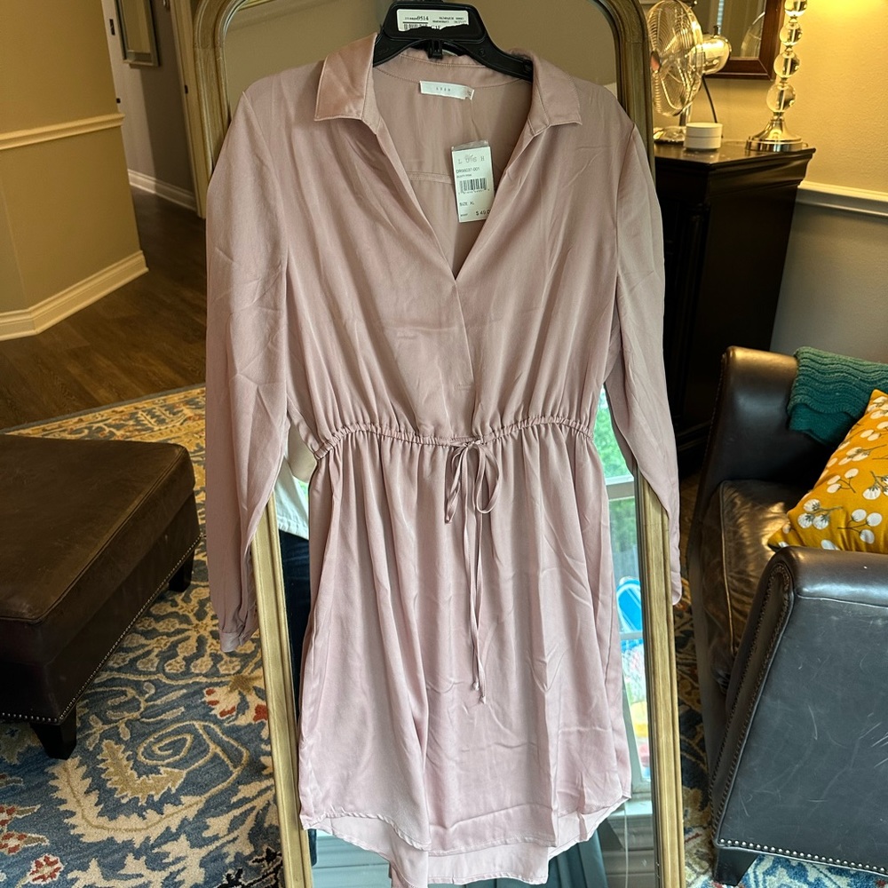 LUSH drawstring silky dress